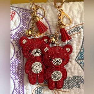 Bling Bear Pair Purse Charms